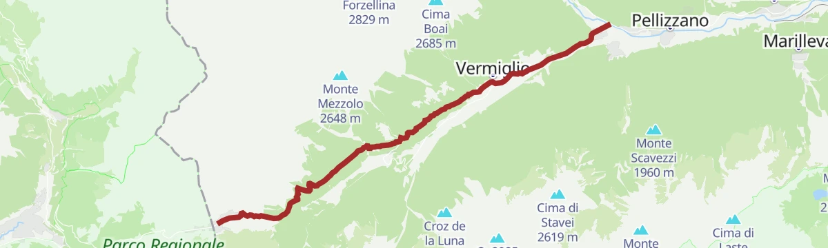 Route map: Passo del Tonale